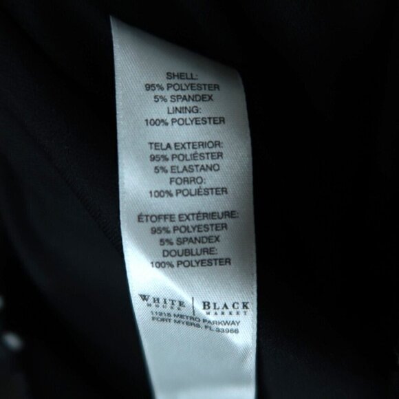 White House Black Market Shift Dress Black Crochet Midi Lined Women's Size 6 - Picture 11 of 12